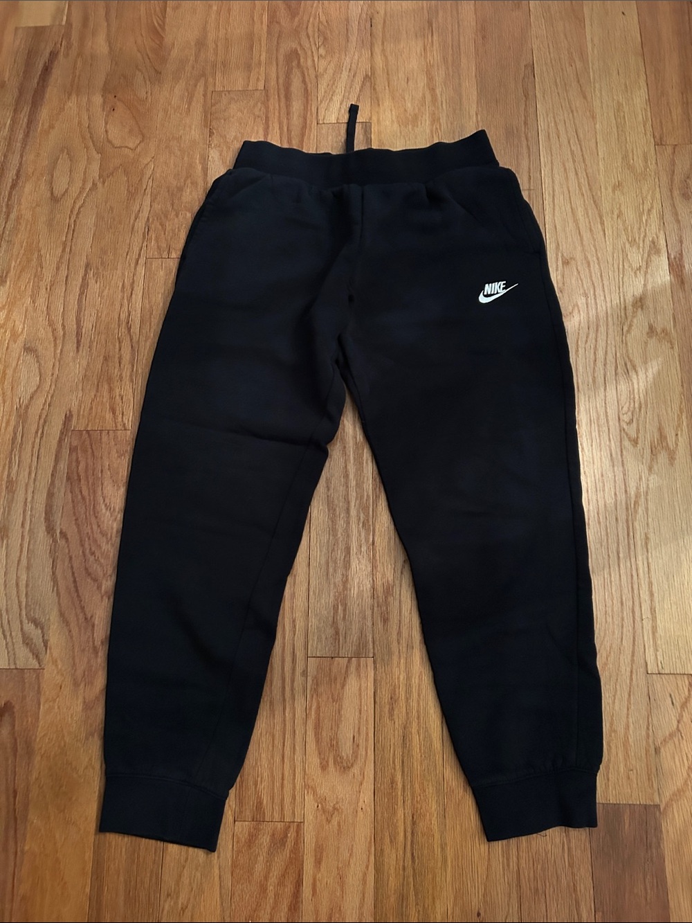 Nike Black Kids Jogger Sweatpants with White Logo